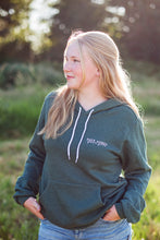 Load image into Gallery viewer, FLORAL HOODIE - HEATHER FOREST GREEN