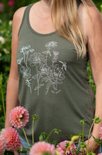 Load image into Gallery viewer, FLORAL FLOWY RACERBACK TANK - MILITARY GREEN